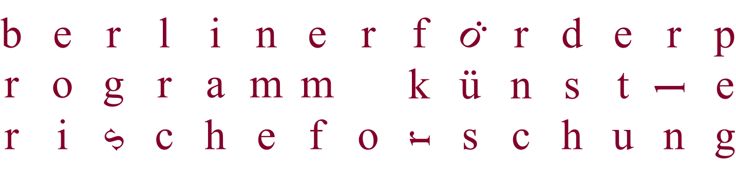 Berliner Förderprogramm Künstlerische Forschung logo